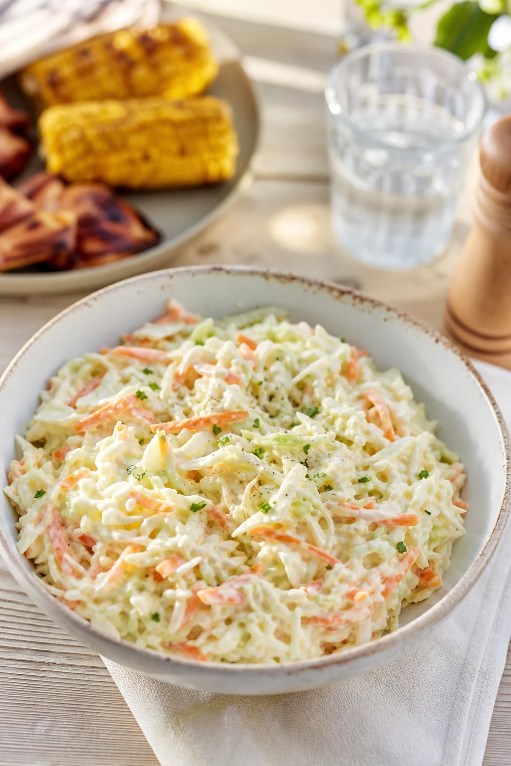 Cremiger Coleslaw mit Kohl und Karotte