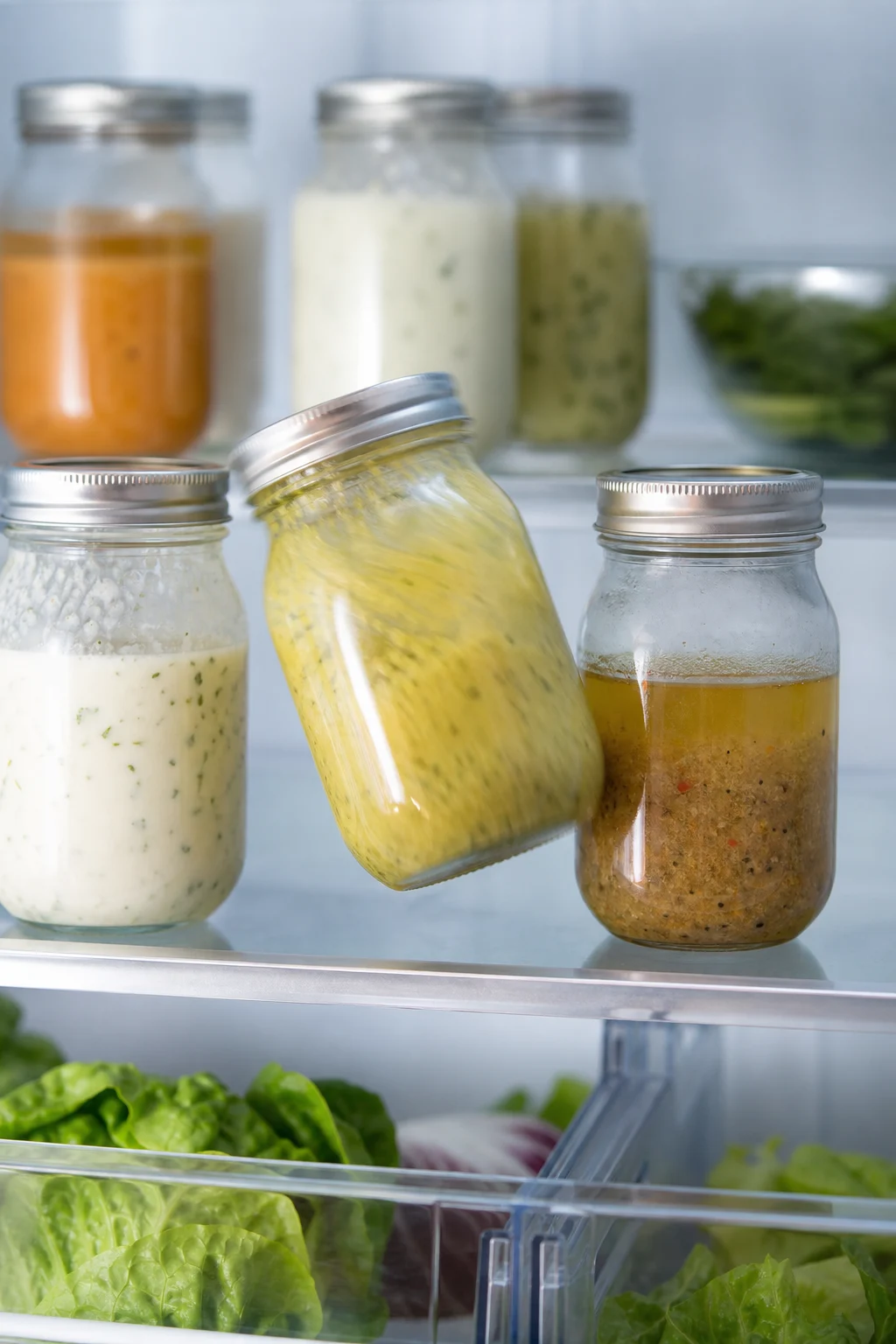 Dressings in Schraubgläsern auf Vorrat