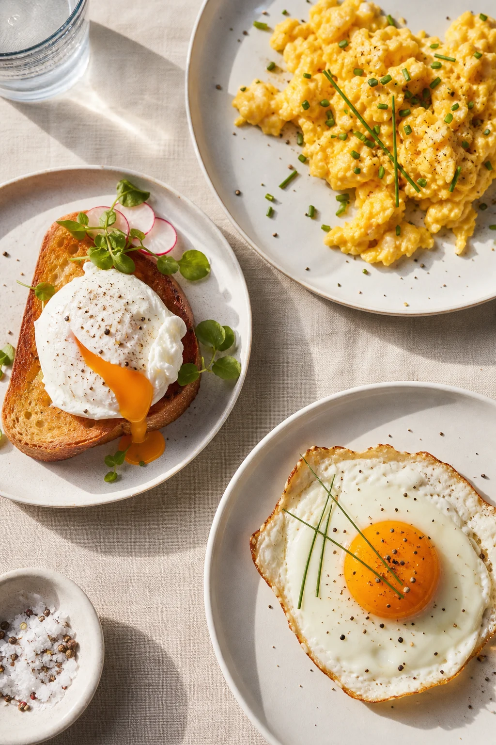 Verschiedene Ei-Gerichte zum Frühstück