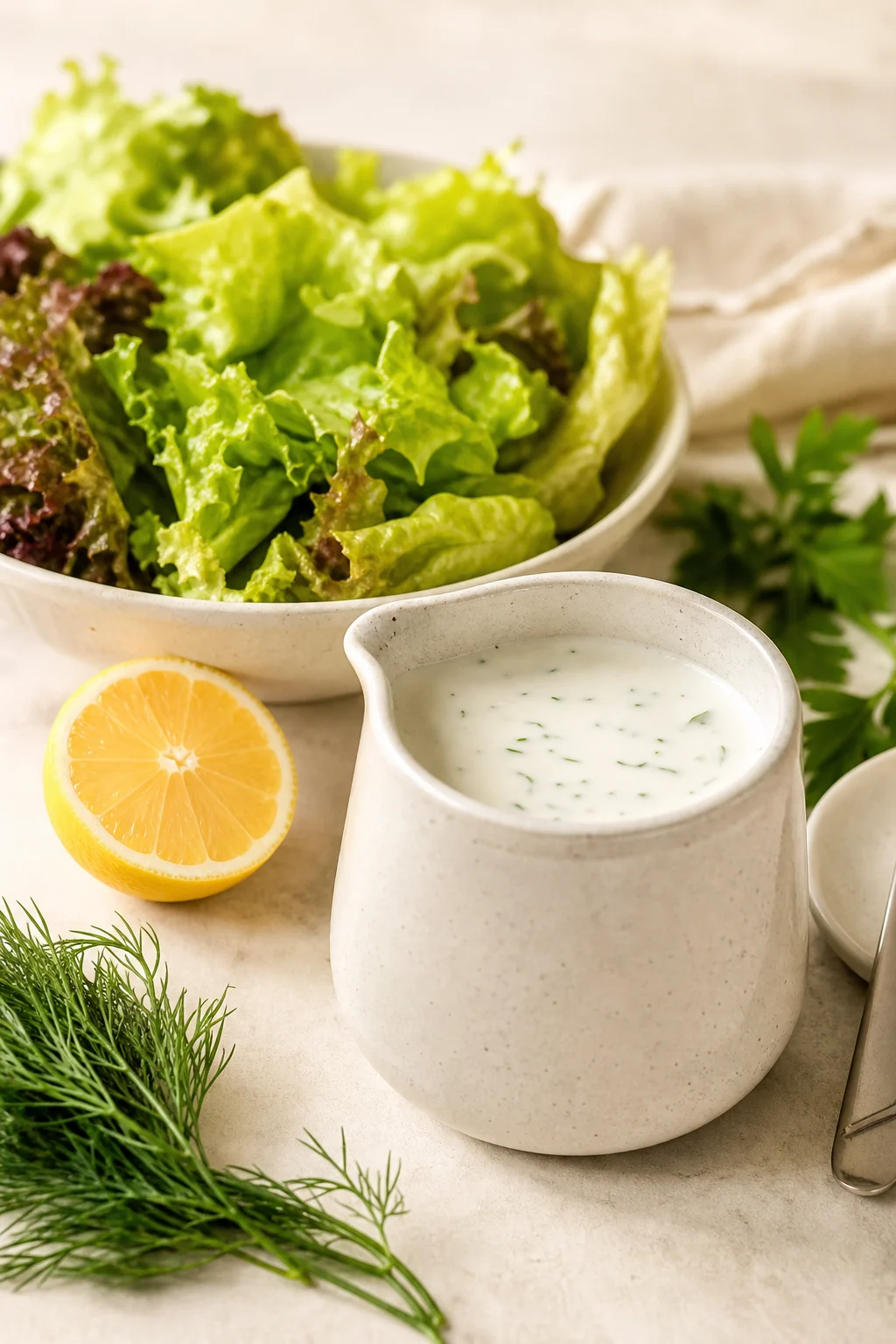 Blattsalat mit Zitronendressing
