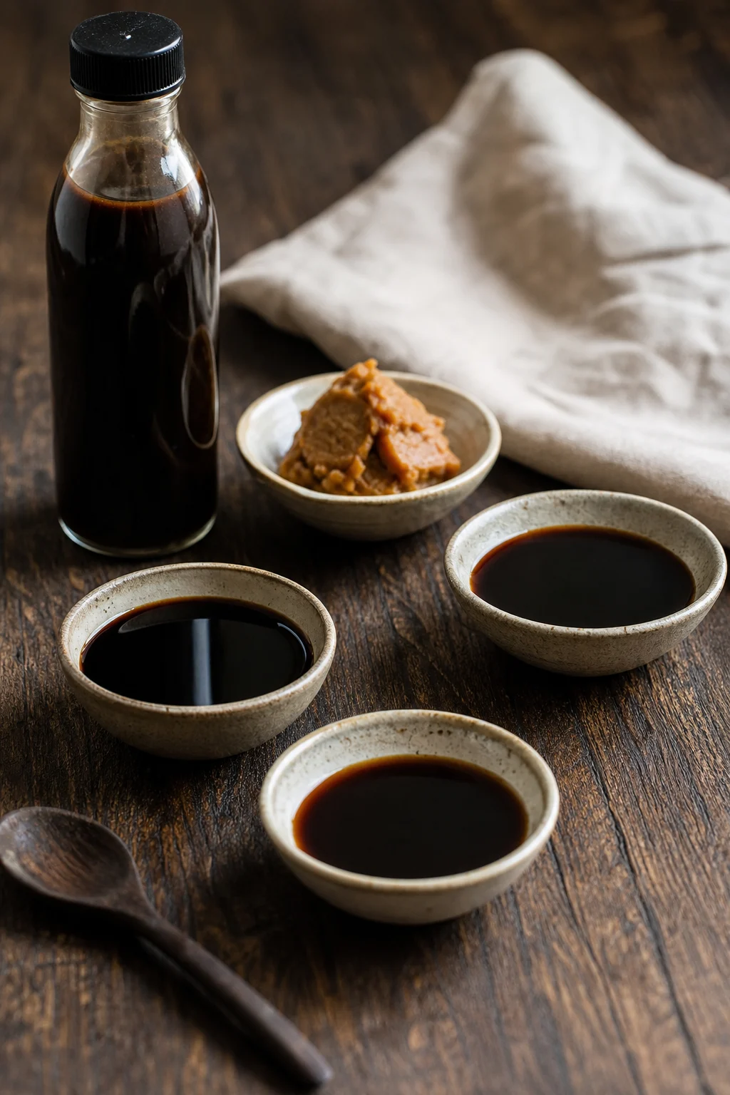 Tamari, Miso, Kokos-Aminos und Worcestersauce als Sojasauce-Ersatz